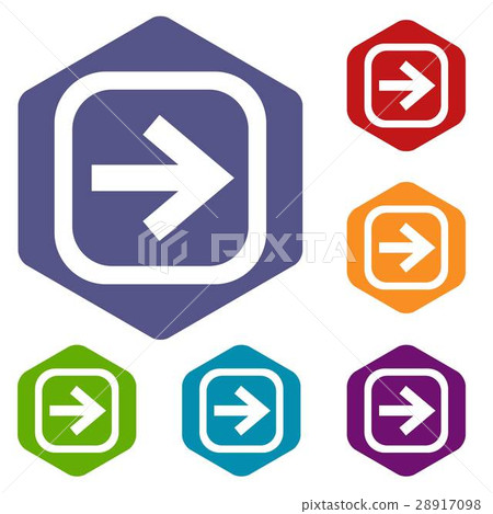 Arrow in square icons set Arrow in square icons set 28917098