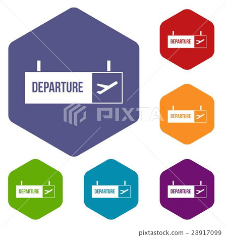 Airport departure sign icons set Airport departure sign icons set 28917099
