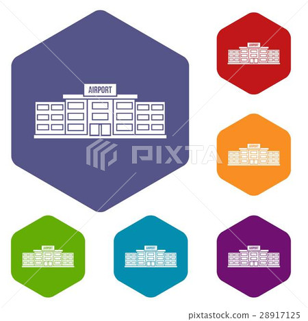 Airport building icons set Airport building icons set 28917125
