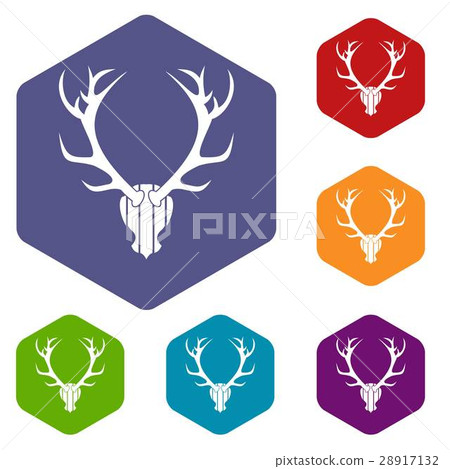 Deer antler icons set Deer antler icons set 28917132