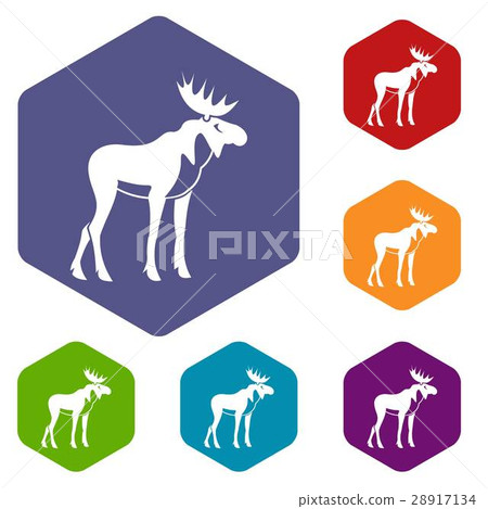 Moose icons set Moose icons set 28917134