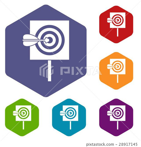 Arrow in the center of target icons set 28917145