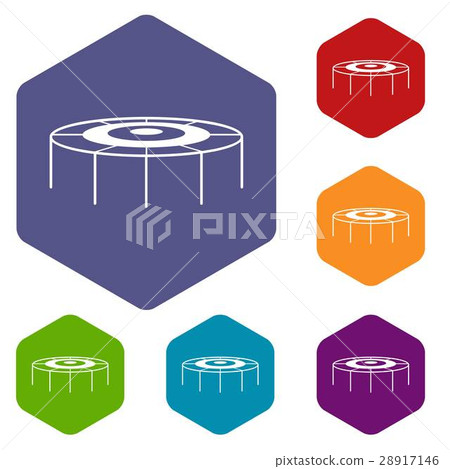 Trampoline icons set Trampoline icons set 28917146