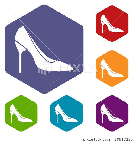 Bride shoes icons set 28917256