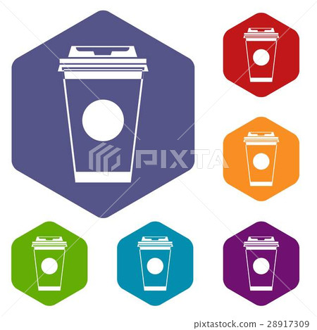 Paper coffee cup icons set - Stock Illustration [28917309] - PIXTA