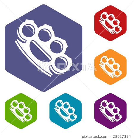 Brass knuckles icons set Brass knuckles icons set 28917354