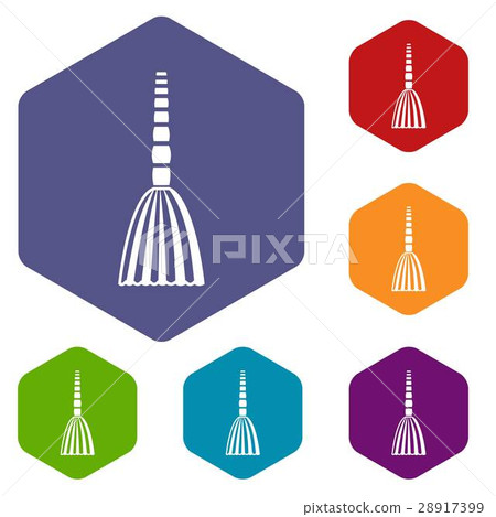 Broom floor icons set Broom floor icons set 28917399