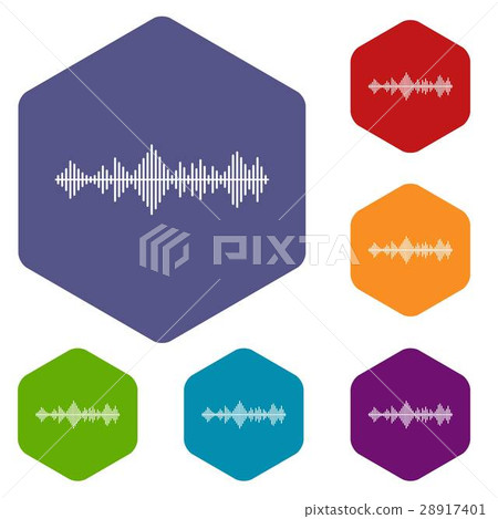 Musical pulse icons set 28917401