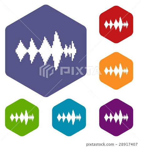 Audio digital equalizer technology icons set 28917407