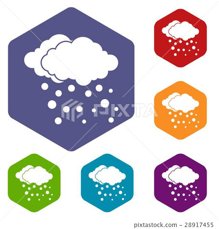 Cloud and snow icons set - Stock Illustration [28917455] - PIXTA