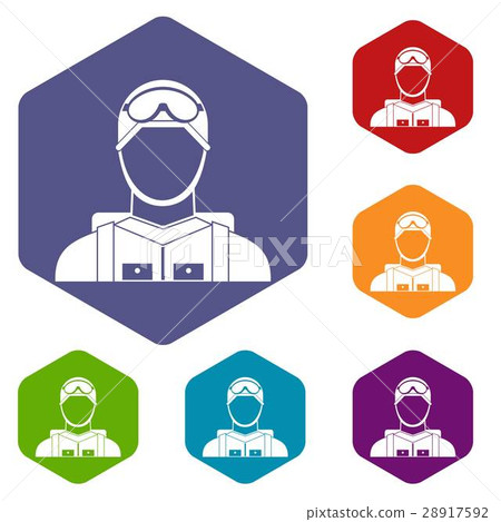 Military paratrooper icons set Military paratrooper icons set 28917592