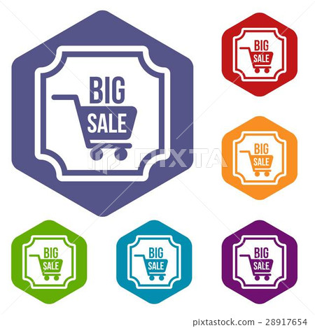 Big sale sticker icons set 28917654