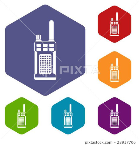 Portable handheld radio icons set - Stock Illustration [28917706] - PIXTA