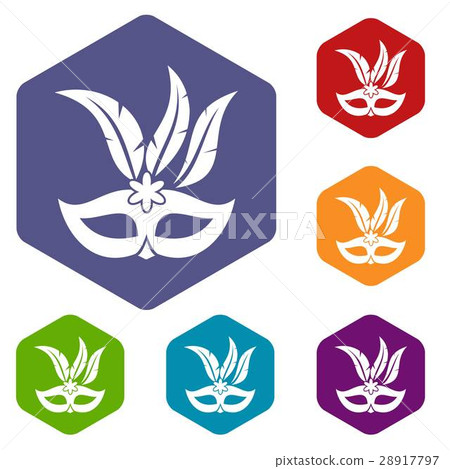 Carnival mask icons set Carnival mask icons set 28917797