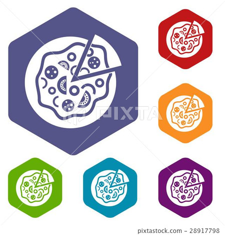 Pizza food icons set Pizza food icons set 28917798