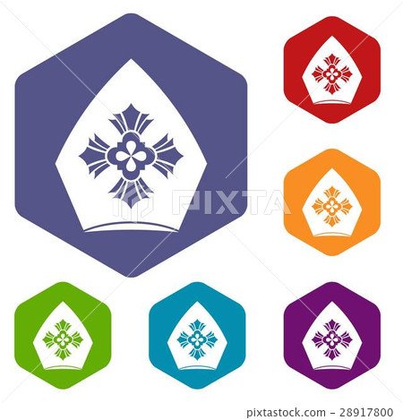 Christian hat icons set Christian hat icons set 28917800