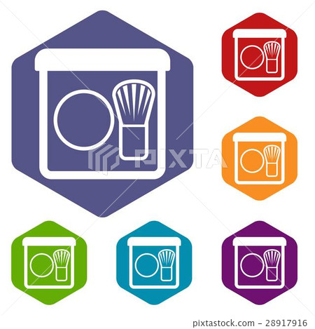 Rouge with brush icons set 28917916