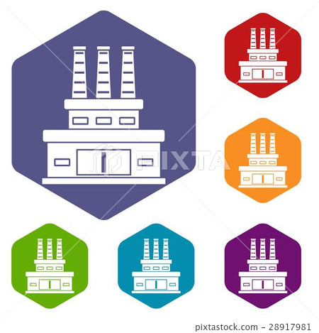 Large oil refinery icons set Large oil refinery icons set 28917981