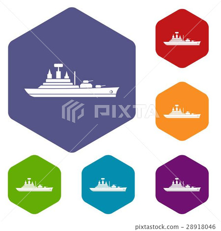 Warship icons set 28918046