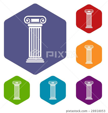 Roman column icons set Roman column icons set 28918053