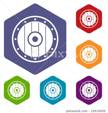 Round army shield icons set - Stock Illustration [28918099] - PIXTA