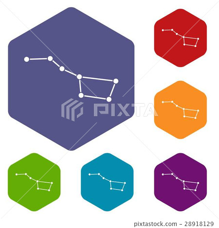 The Great Bear constellation icons set The Great Bear constellation icons set 28918129