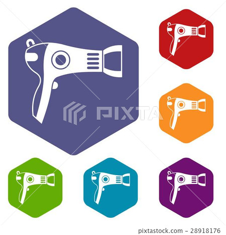 Hairdryer icons set 28918176