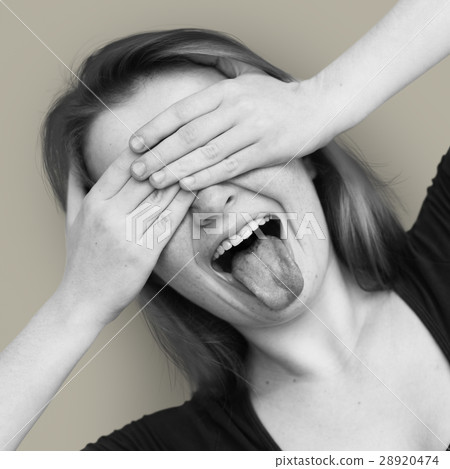 Young Cheerful Poking Tongue Portrait Young Cheerful Poking Tongue Portrait 28920474