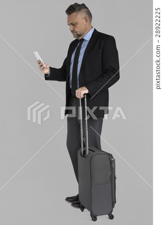 Caucasian Business Man Travel Luggage Caucasian Business Man Travel Luggage 28922225