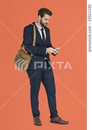 Caucasian Business Man Phone Smile 28922386