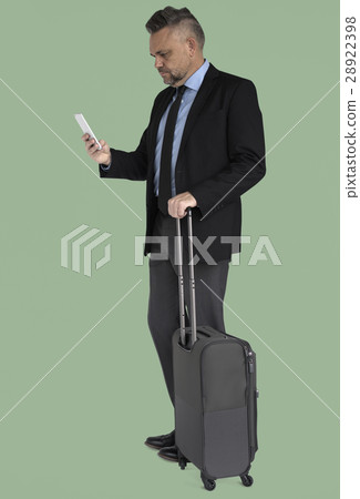 Caucasian Business Man Travel Luggage Caucasian Business Man Travel Luggage 28922398