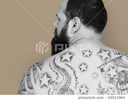 Caucasian Man Back View Facial Hair 28922964