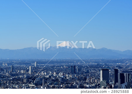 From the Roppongi Hills Mt. Fuji in the morning in winter From the Roppongi Hills Mt. Fuji in the morning in winter 28925888