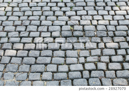 square retro style stone block foot path. 28927070