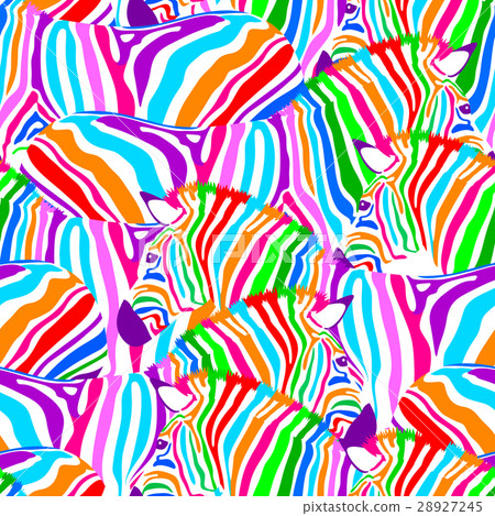 Colorful zebra seamless pattern. Colorful zebra seamless pattern. 28927245