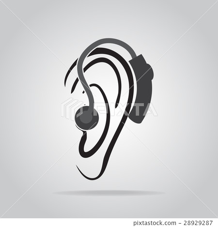 Wearing hearing aid icon, Hearing and ear icon 28929287