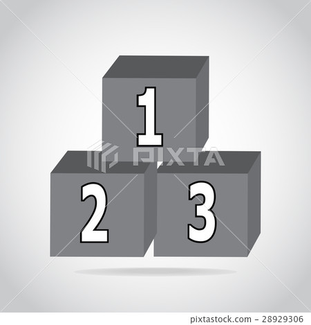 123 building block icon, Cubes alphabet sign 28929306