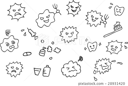 Handwritten virus set Handwritten virus set 28931420