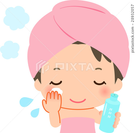 應用在浴的婦女化妝水上升 應用在浴的婦女化妝水上升 28932057