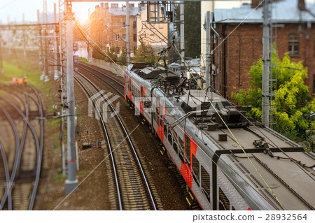 High-speed electric train, railway High-speed electric train, railway 28932564