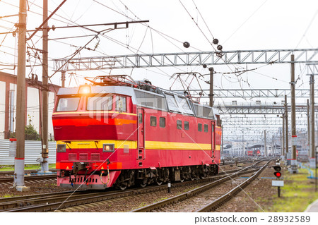 Locomotiv on railroad tracks, Russia Locomotiv on railroad tracks, Russia 28932589