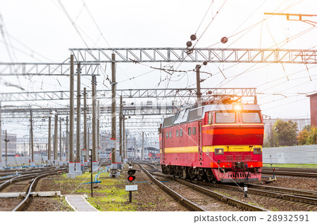 Locomotiv on railroad tracks, Russia Locomotiv on railroad tracks, Russia 28932591