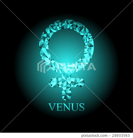 Blue polygonal Venus icon astronomy sign symbol Blue polygonal Venus icon astronomy sign symbol 28933563