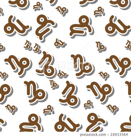 Brown Capricorn astronomy icon sign symbol pattern Brown Capricorn astronomy icon sign symbol pattern 28933564