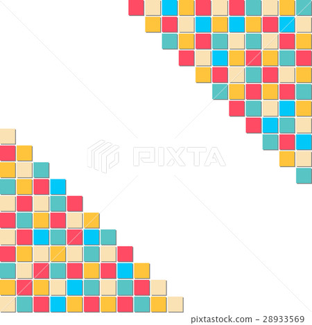Colorful mosaic square block pattern in the corner Colorful mosaic square block pattern in the corner 28933569