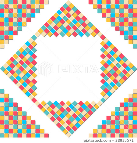 Colorful mosaic square block pattern in the corner 28933571