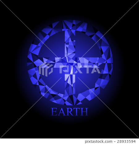 Navy blue polygonal Earth icon astronomy sign 28933594