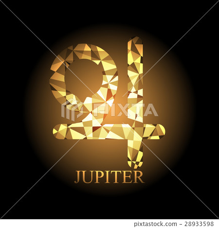 Orange polygonal Jupiter icon astronomy sign Orange polygonal Jupiter icon astronomy sign 28933598
