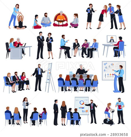 Coaching Mentoring Discipleship  Flat Icons Set  28933658