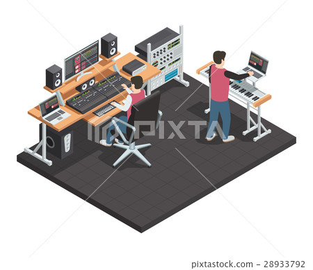 Sound Engineer Isometric Workplace Sound Engineer Isometric Workplace 28933792